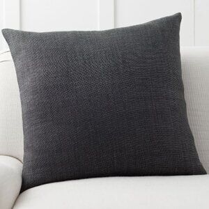 Pottery Barn Set of 2 Ebony Belgian Linen Pillow Covers 24" x 24"
